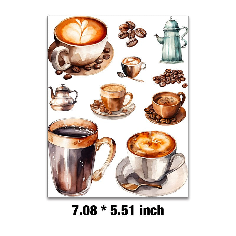 E-117- Coffee Embossed sticker 1 Pcs