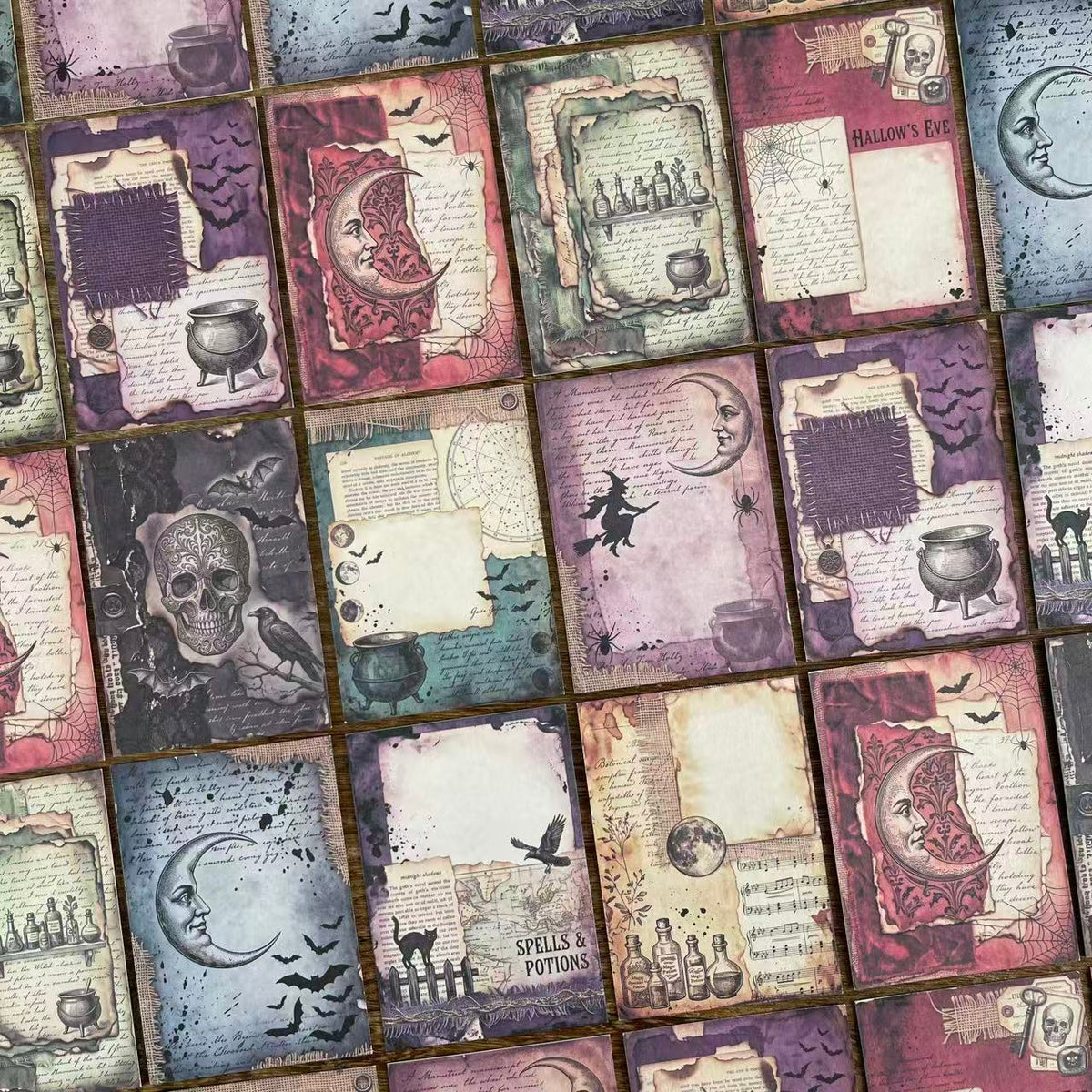 Vintage Witchcraft ATC Cards, Spells & Potions Gothic Ephemera Backgrounds, ATC Cards 1 pack 10pcs 2.5x3.5 inch