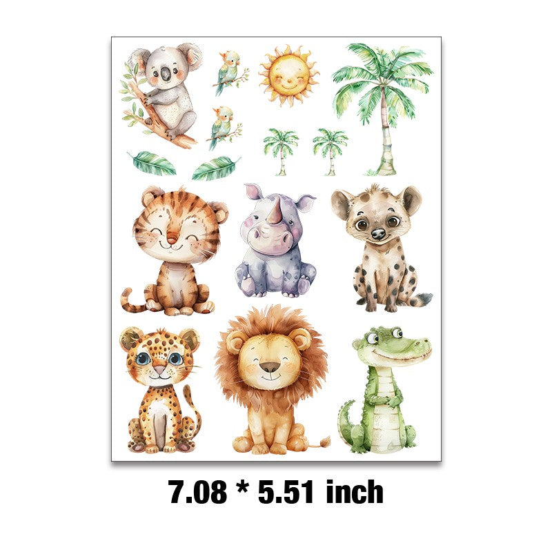 E-131- Animals collection Embossed sticker 1 Pcs