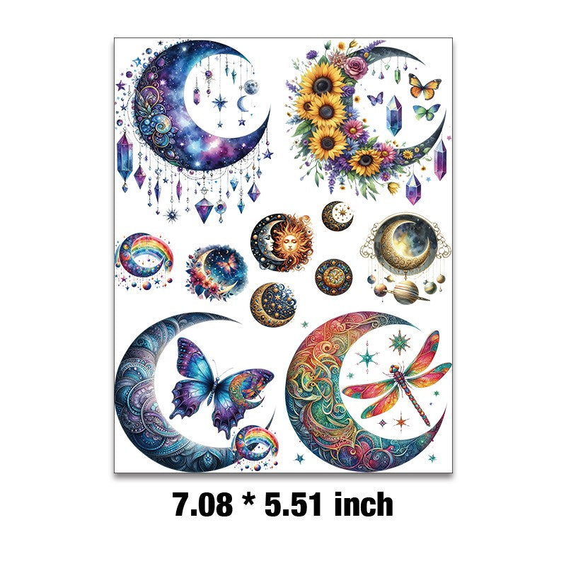 E-132- Moon collection Embossed sticker 1 Pcs