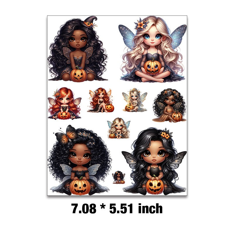 Halloween elf Embossed sticker 1 Pcs