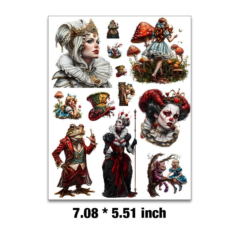 E-14- Alice in Wonderland Embossed sticker 1 Pcs