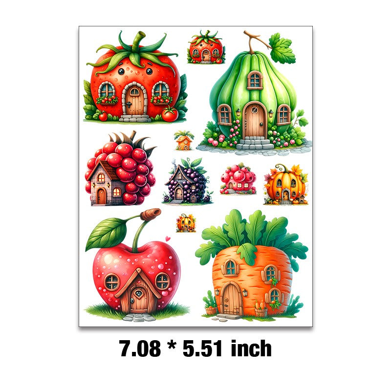 Vegetable house collection Embossed sticker 1 Pcs