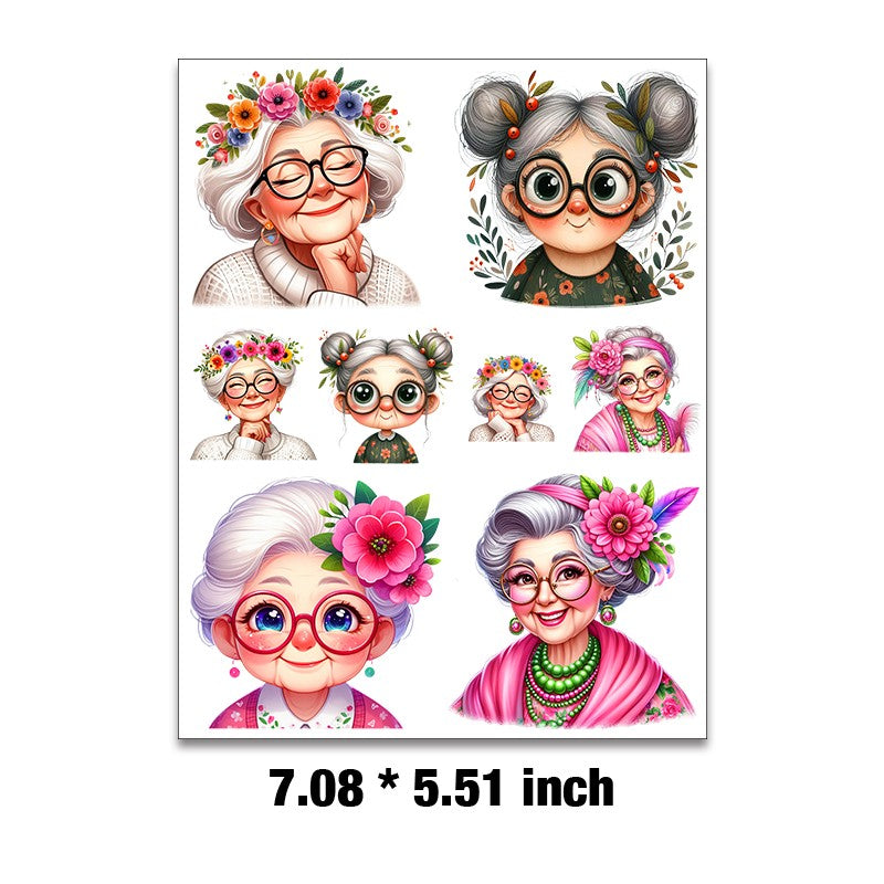 Happy grandma Embossed sticker 1 Pcs