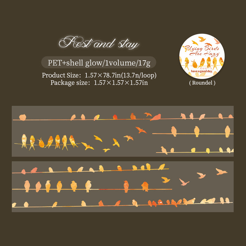 Hazy Birds PET tape -4cm*2m