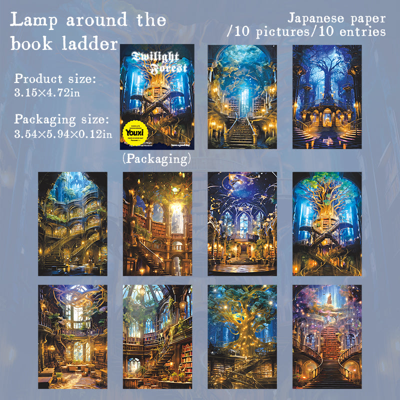 0521 Twilight forest Washi Sticker -10Pcs each pack