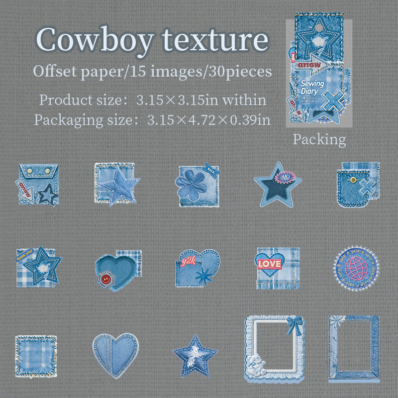 Sewing diary cardstock sticker -30Pcs each pack