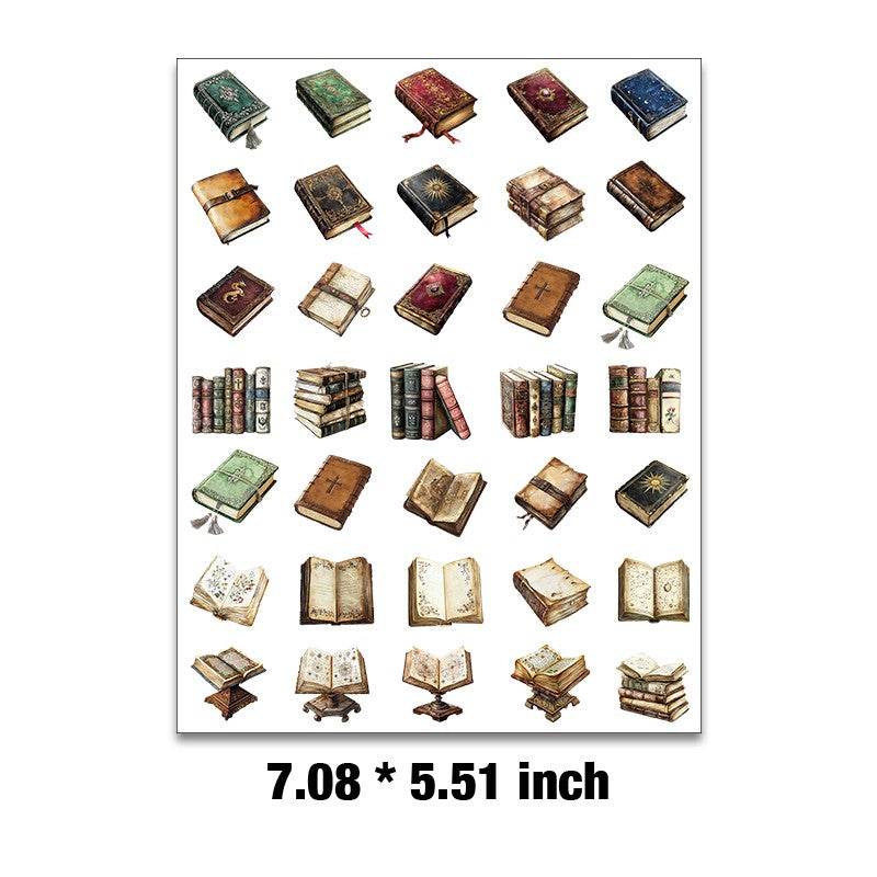 Ancient Book Embossed sticker 1 Pcs
