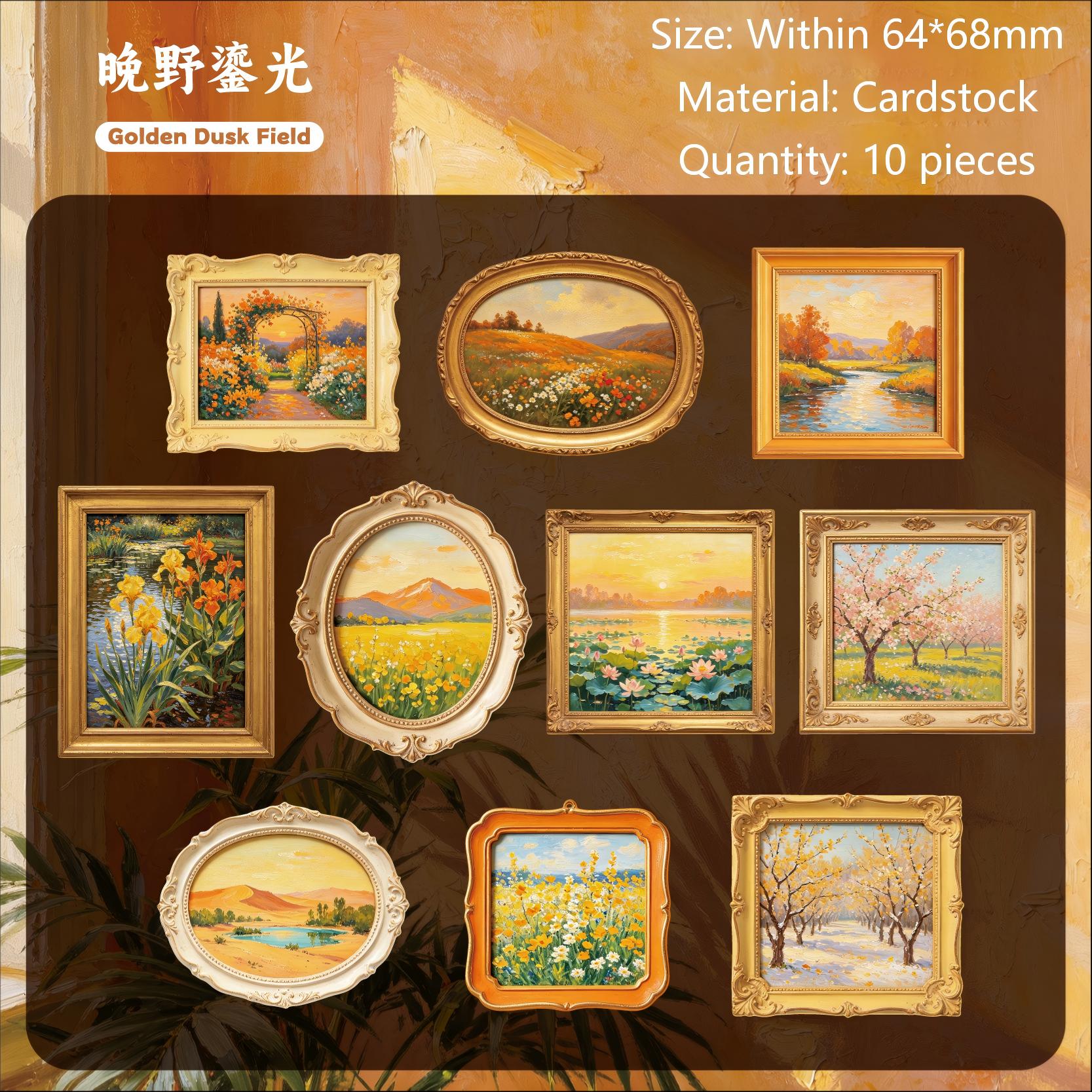 Vintage Time Gilded Art Box Cardstock Stickers -10Pcs each pack