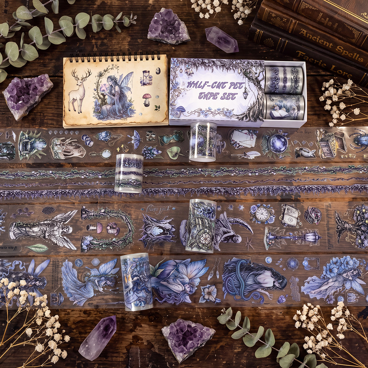 Purple forest tape set with rolls