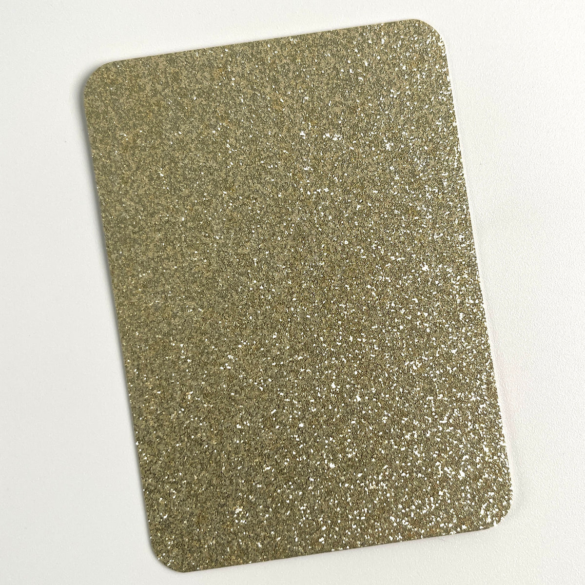 Taupe Gold glitter ATC blank – 2.5x3.5 inch pre-cut artist trading card with rounded corners