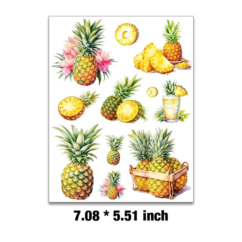 E-17- Pineapple collection Embossed sticker 1 Pcs