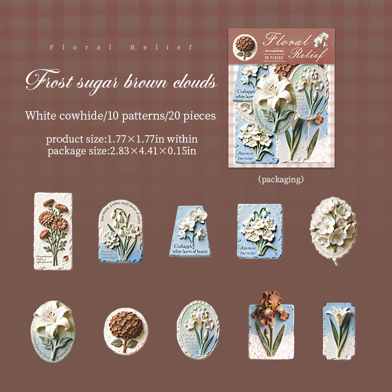 Flower solid Stickers -20Pcs each pack