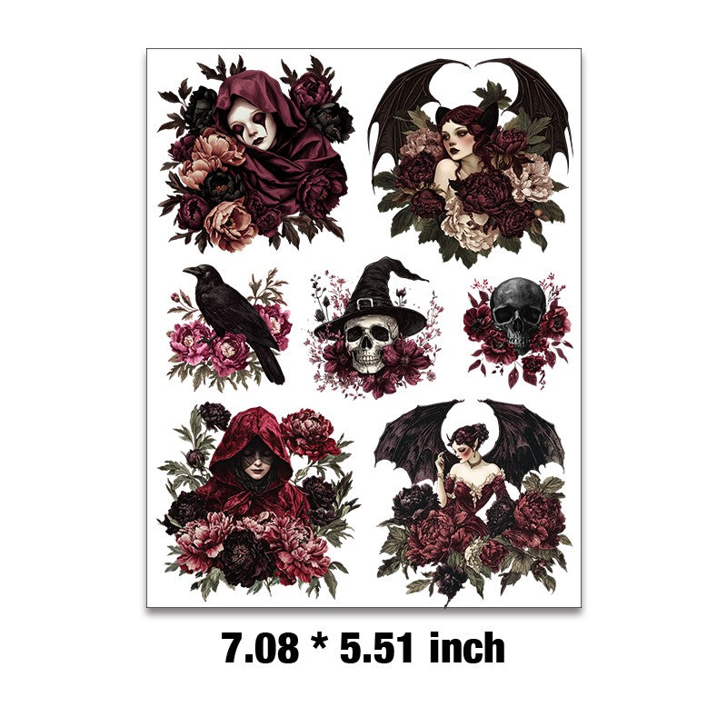 E-18- Burgundy girl collection Embossed sticker 1 Pcs