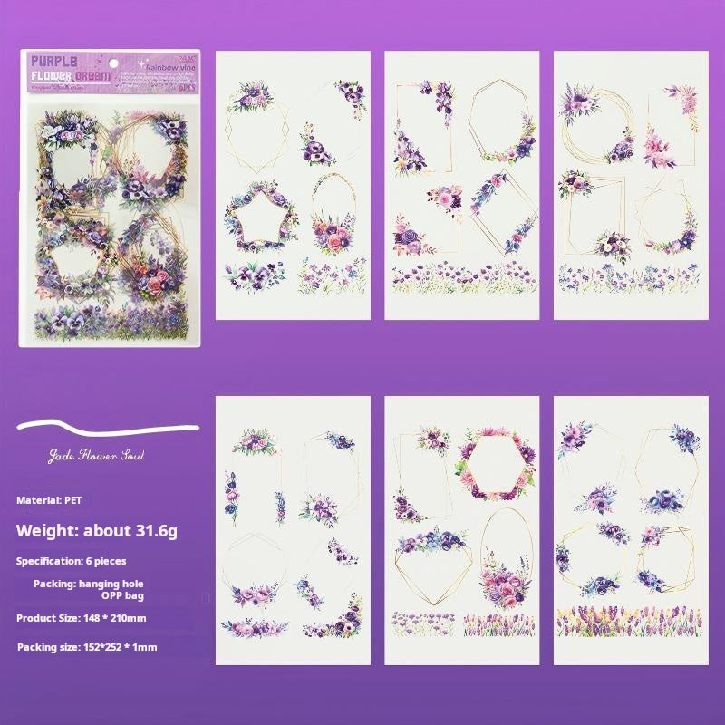 Wreath PET Sticker -6Pcs each pack