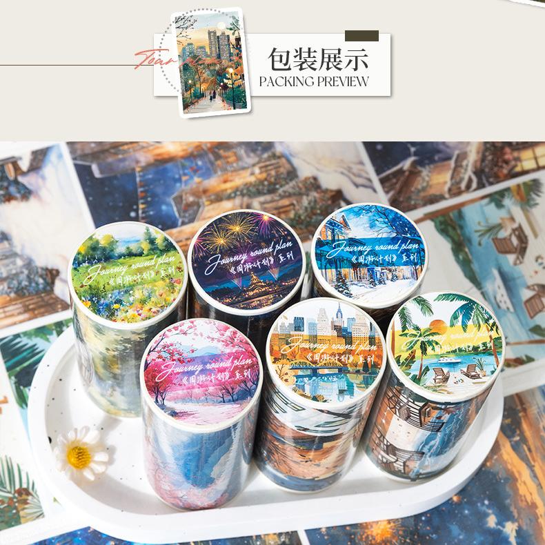 0410 Weekly Travel Program Series Washi tape -8CM*2M