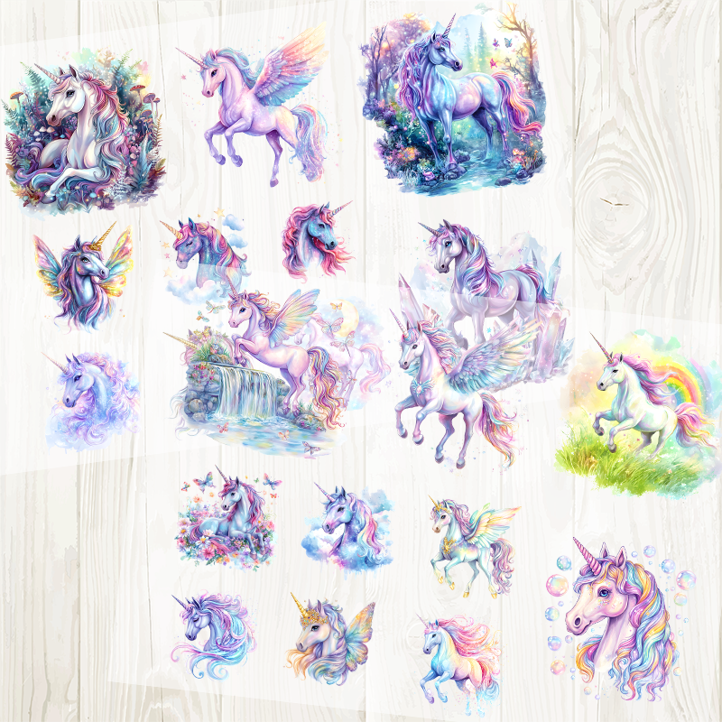 A4 unicorn matte PET pre-cut large sticker 1 pack 2 sheets