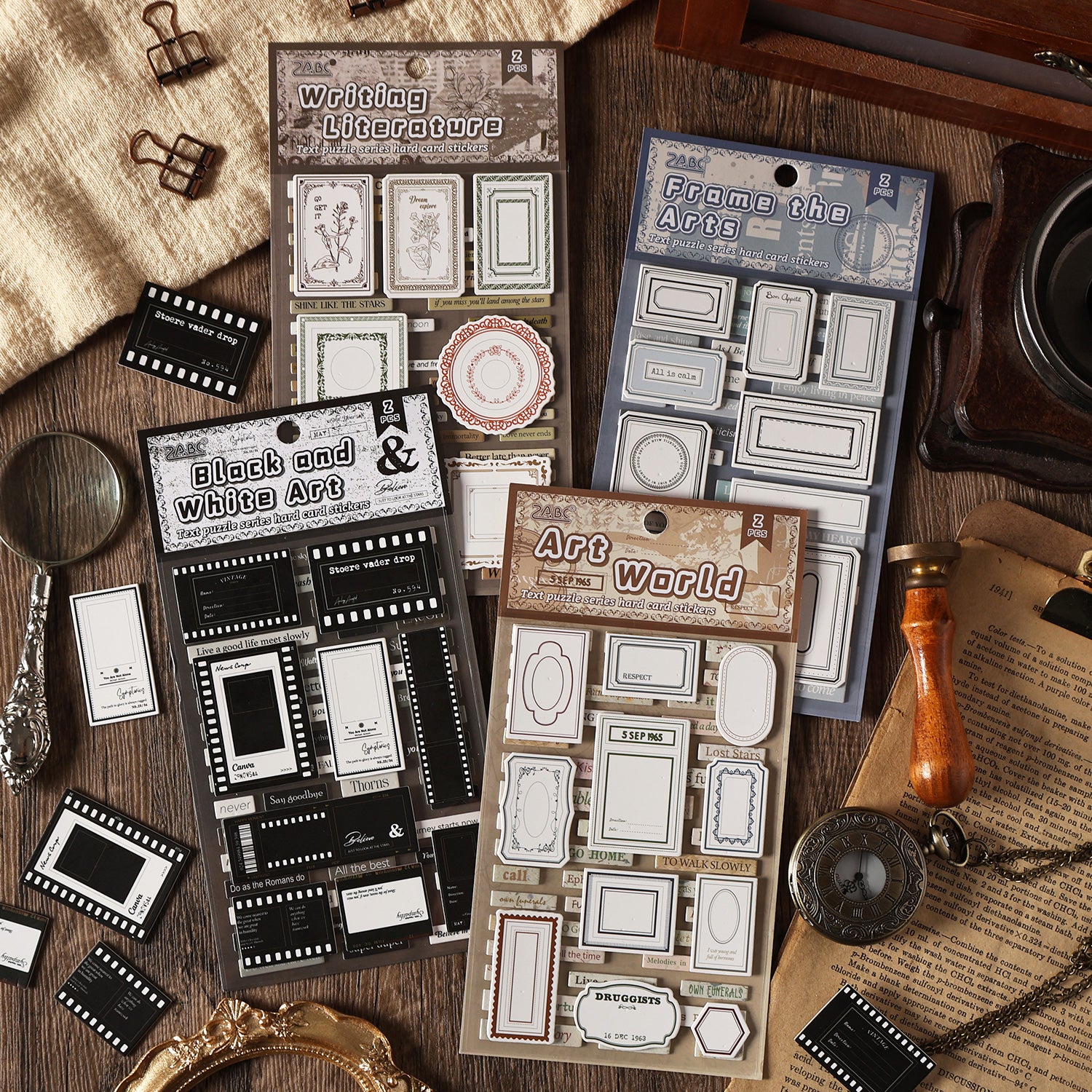 0801 Text label cardstock Sticker -2Pcs each pack