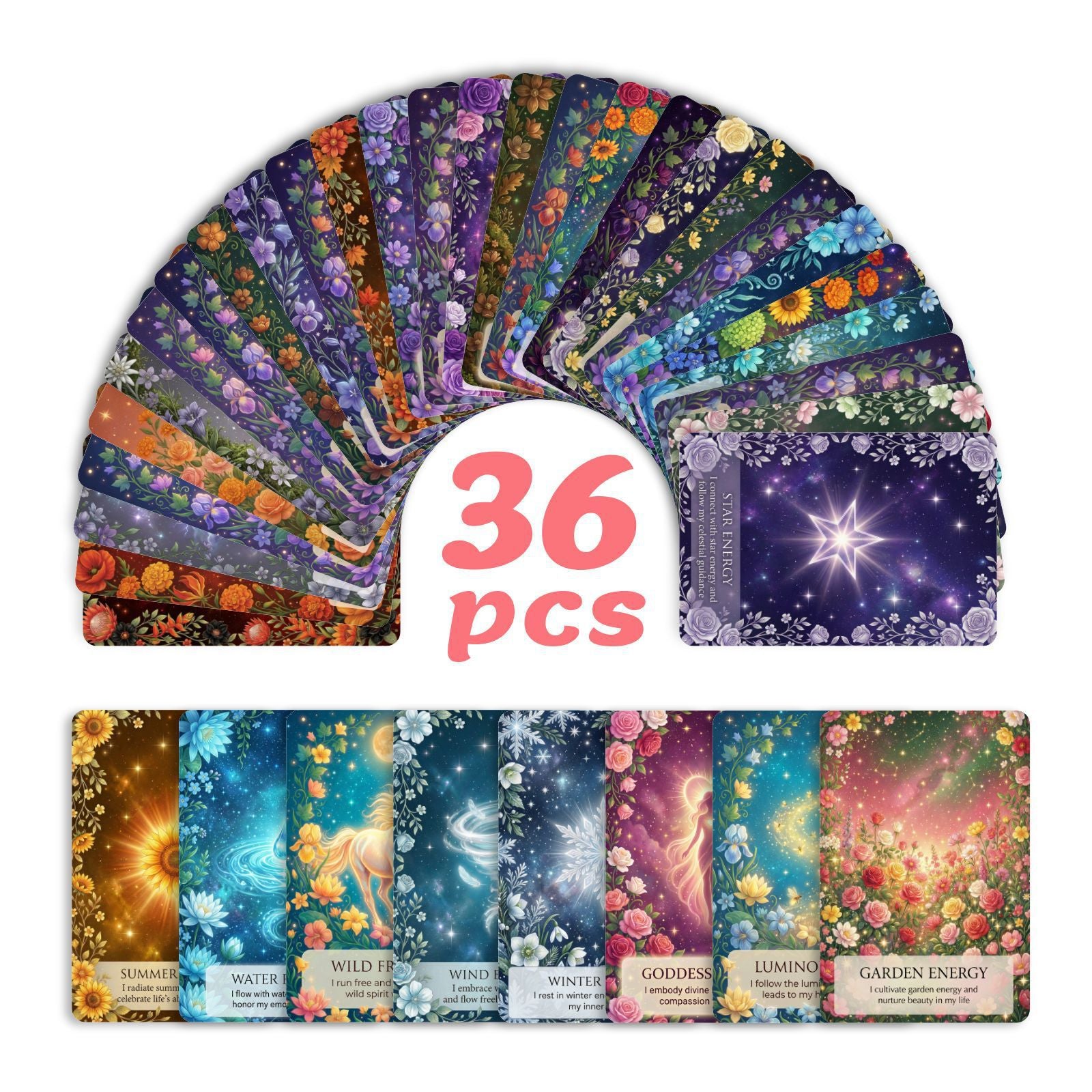 Mystic Nature Healing Words Cardstock 36pcs (2.36 × 3.5 inch)