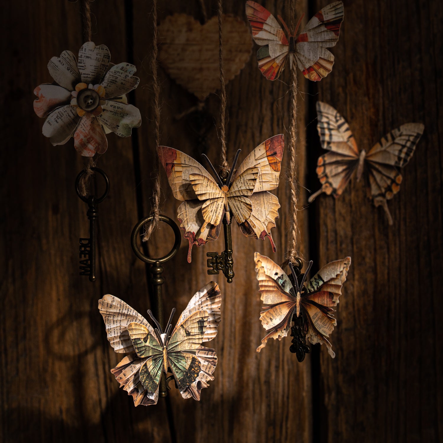 1022 Vintage book pages Solid sticker -20Pcs each pack