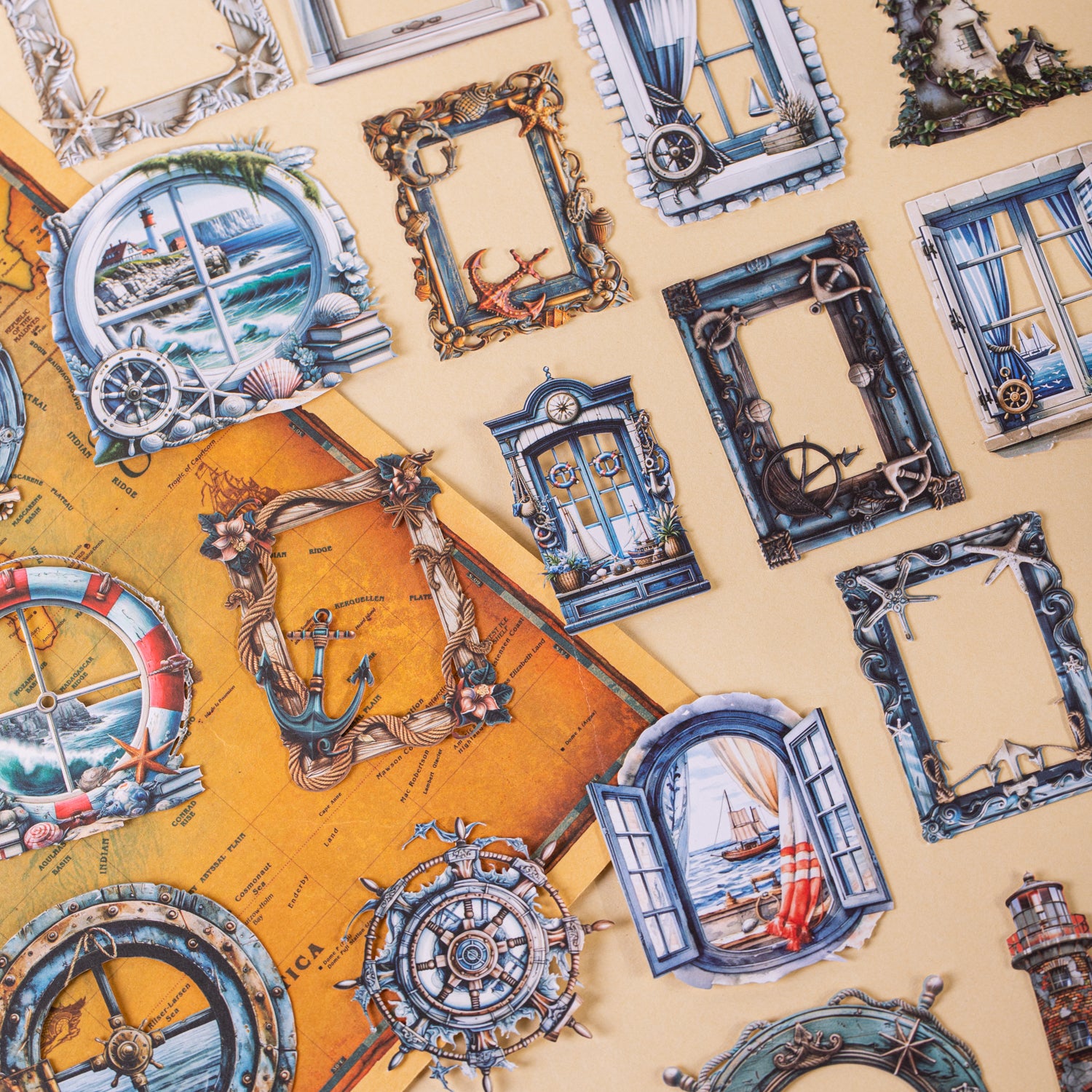 0708 Sailing time cardstock sticker -10Pcs each pack