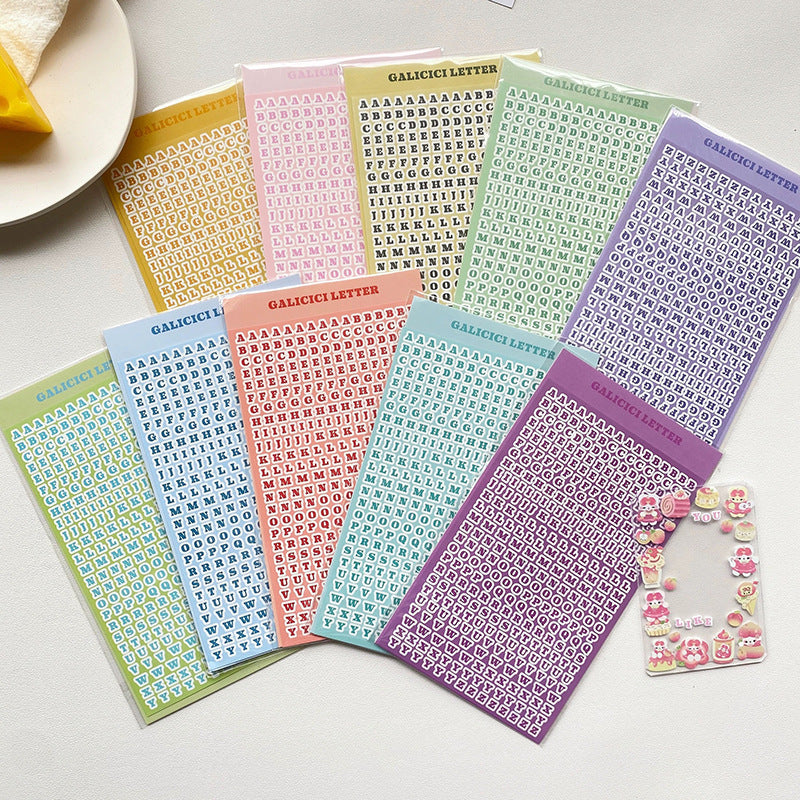 0619 Colored letters Sticker -1Pcs each pack