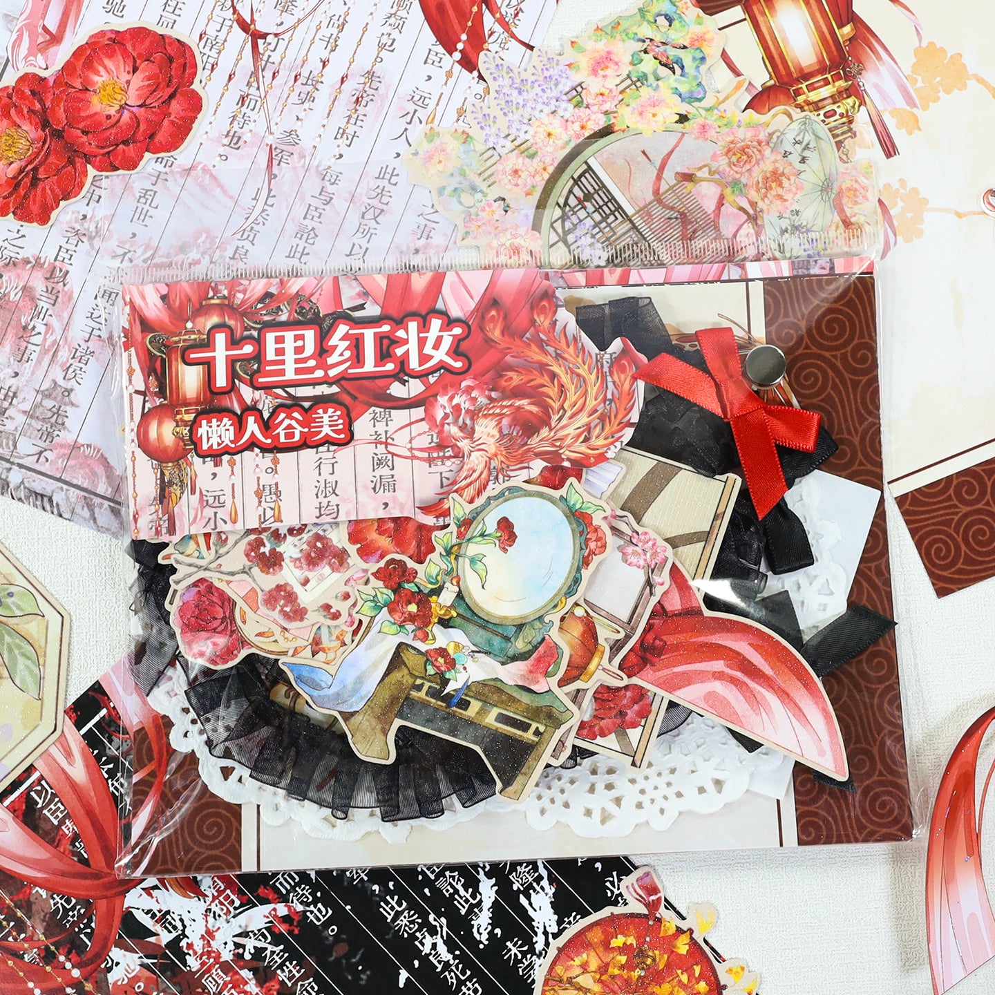 Ten-Mile Red Wedding Mixed pack journaling ephemera -52Pcs each pack