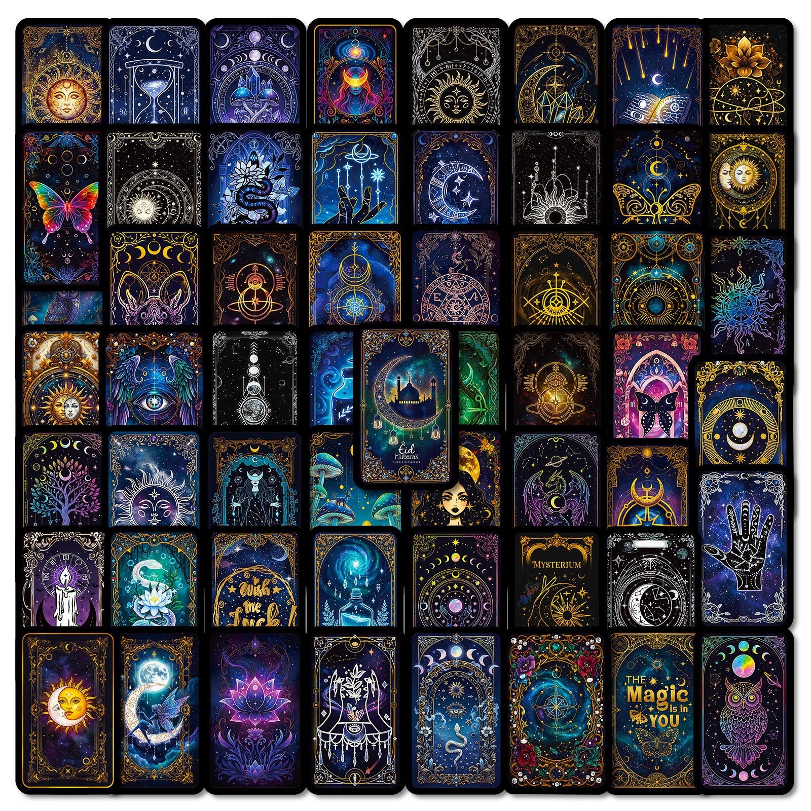 1227 56 Mysterious totem Stickers solid with black border