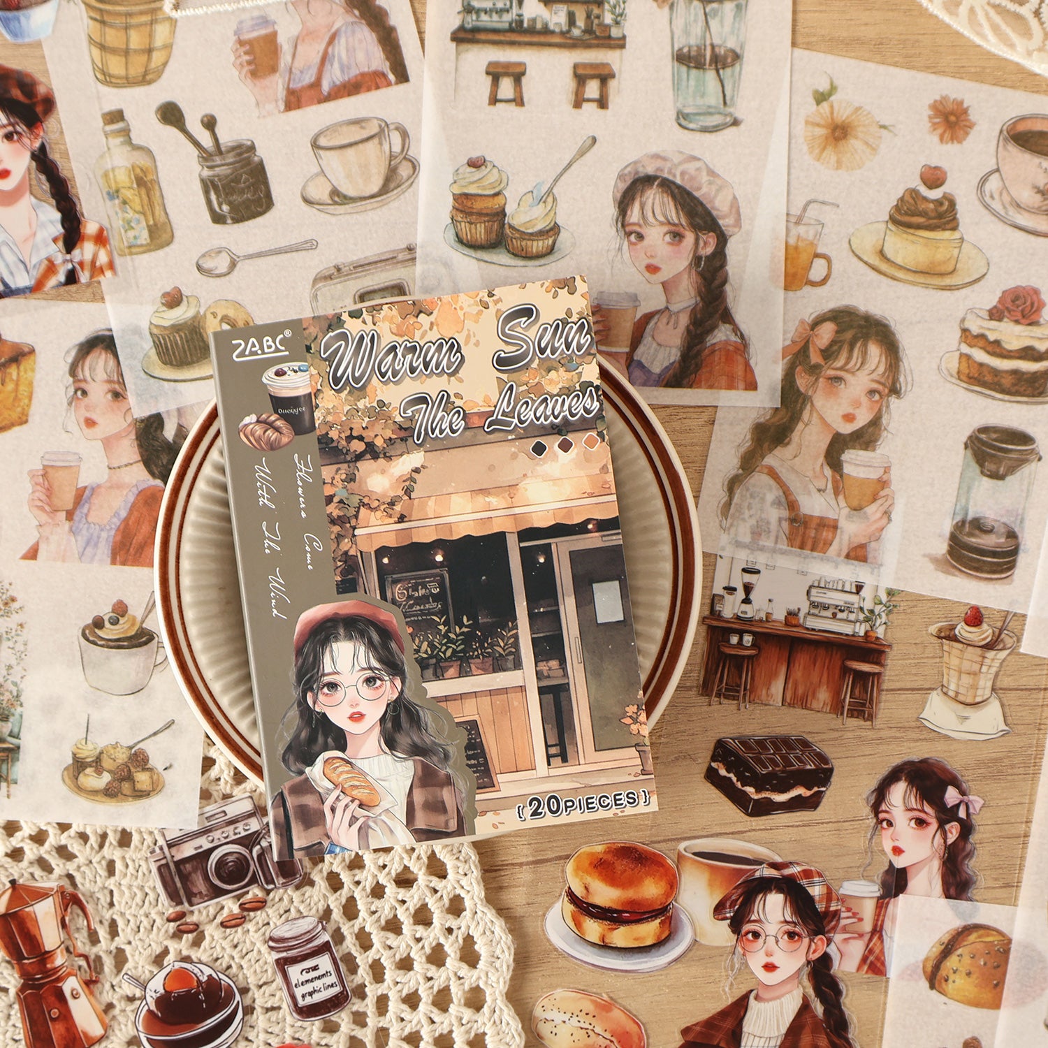 0726 Character PET & Washi pre-cut Sticker Book -20Pcs each pack