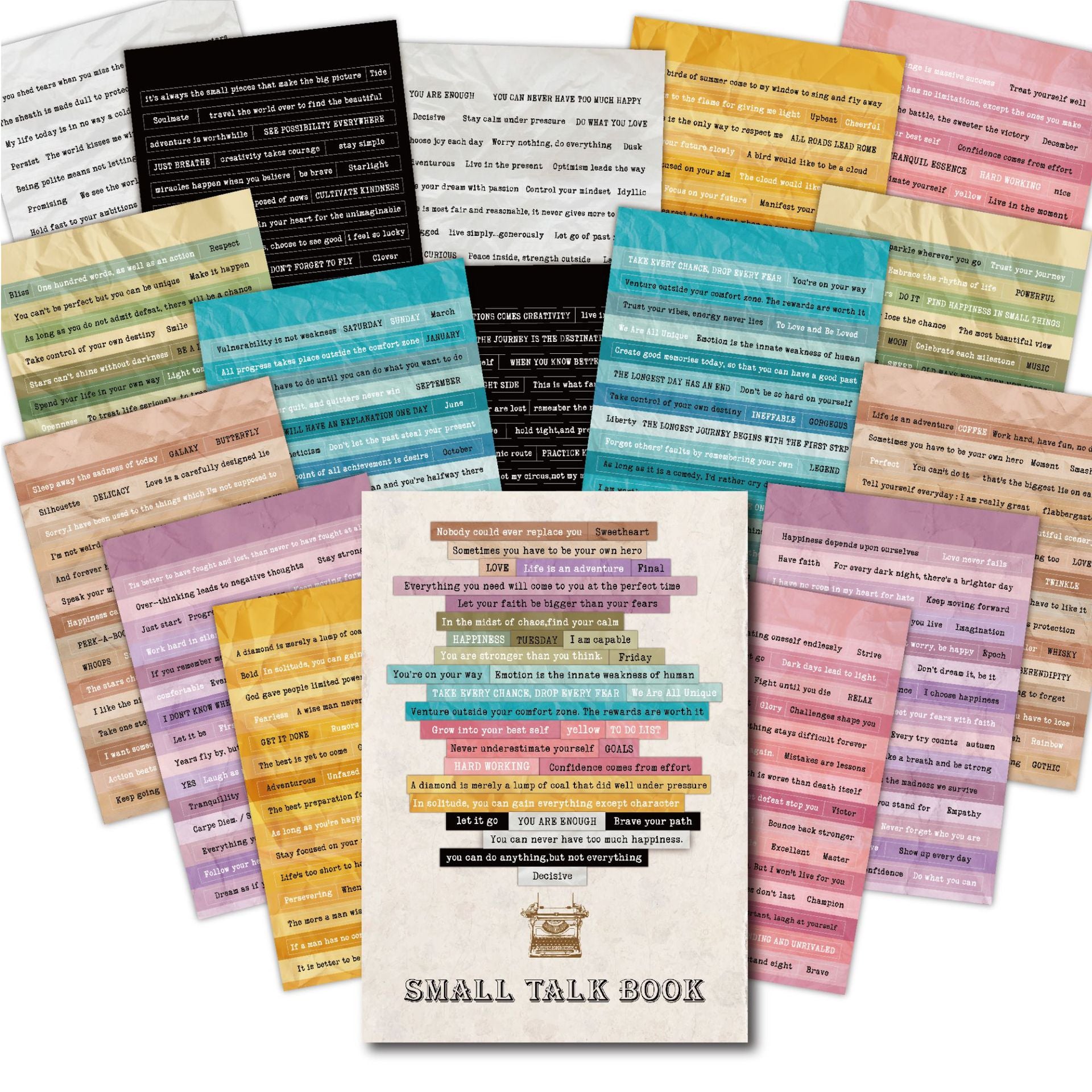 Vintage Inspirational Quotes Paper Stickers -16Pcs each pack