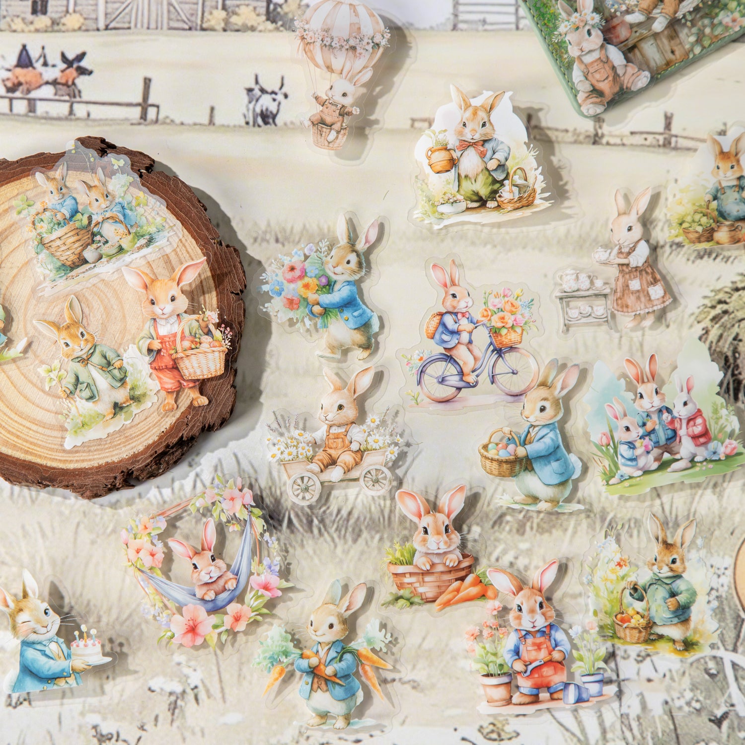 0404 The Life of Peter Rabbit Series PET Sticker -15Pcs each pack