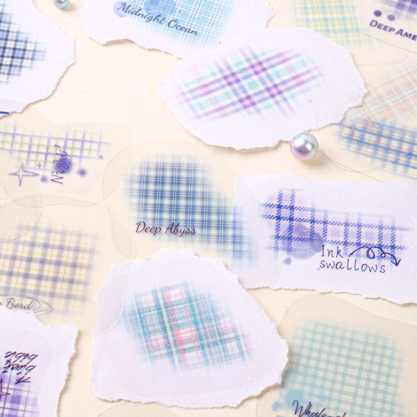 0723 Lattice PET sticker -30Pcs each pack