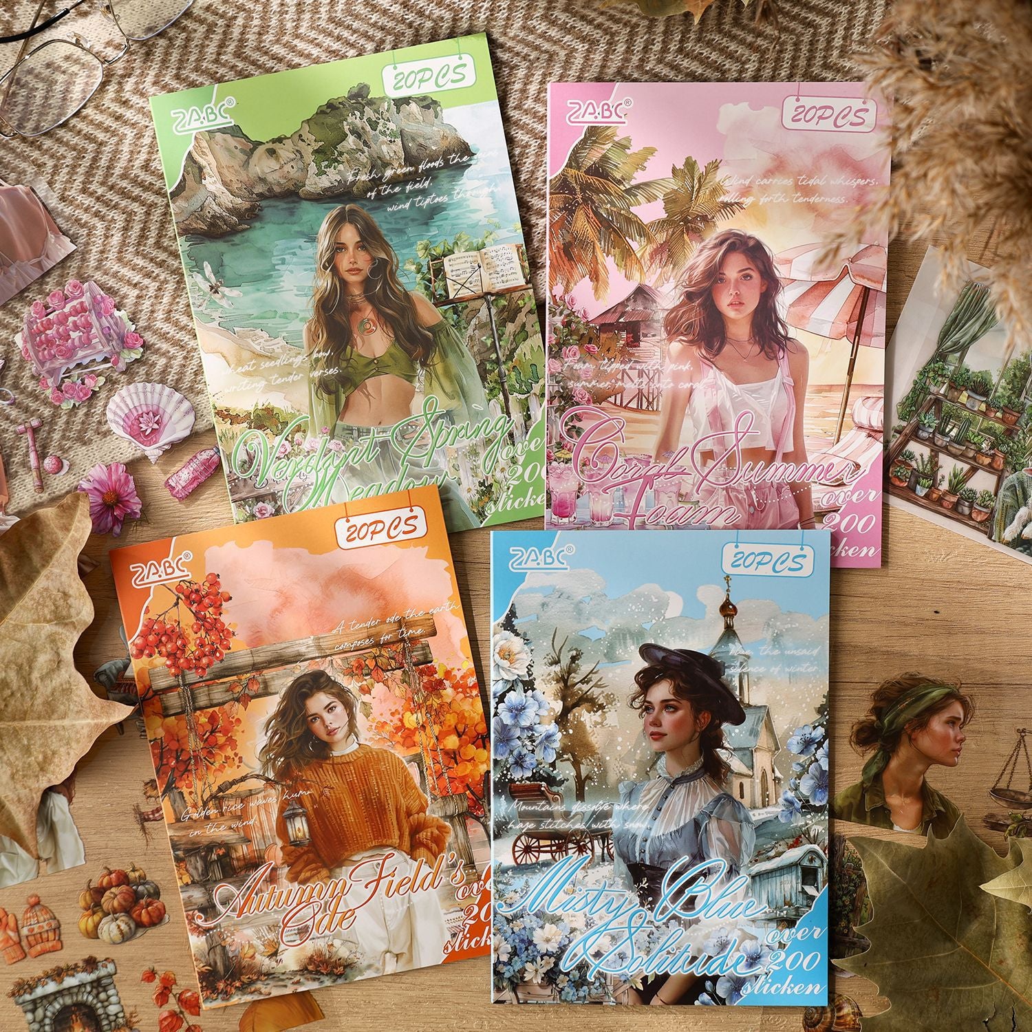 1119 Character scenery PET sticker Book -20Pcs each pack