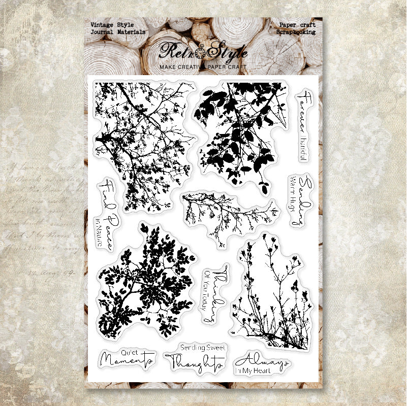 Vintage Branches background Stamp (15 x 20 cm)