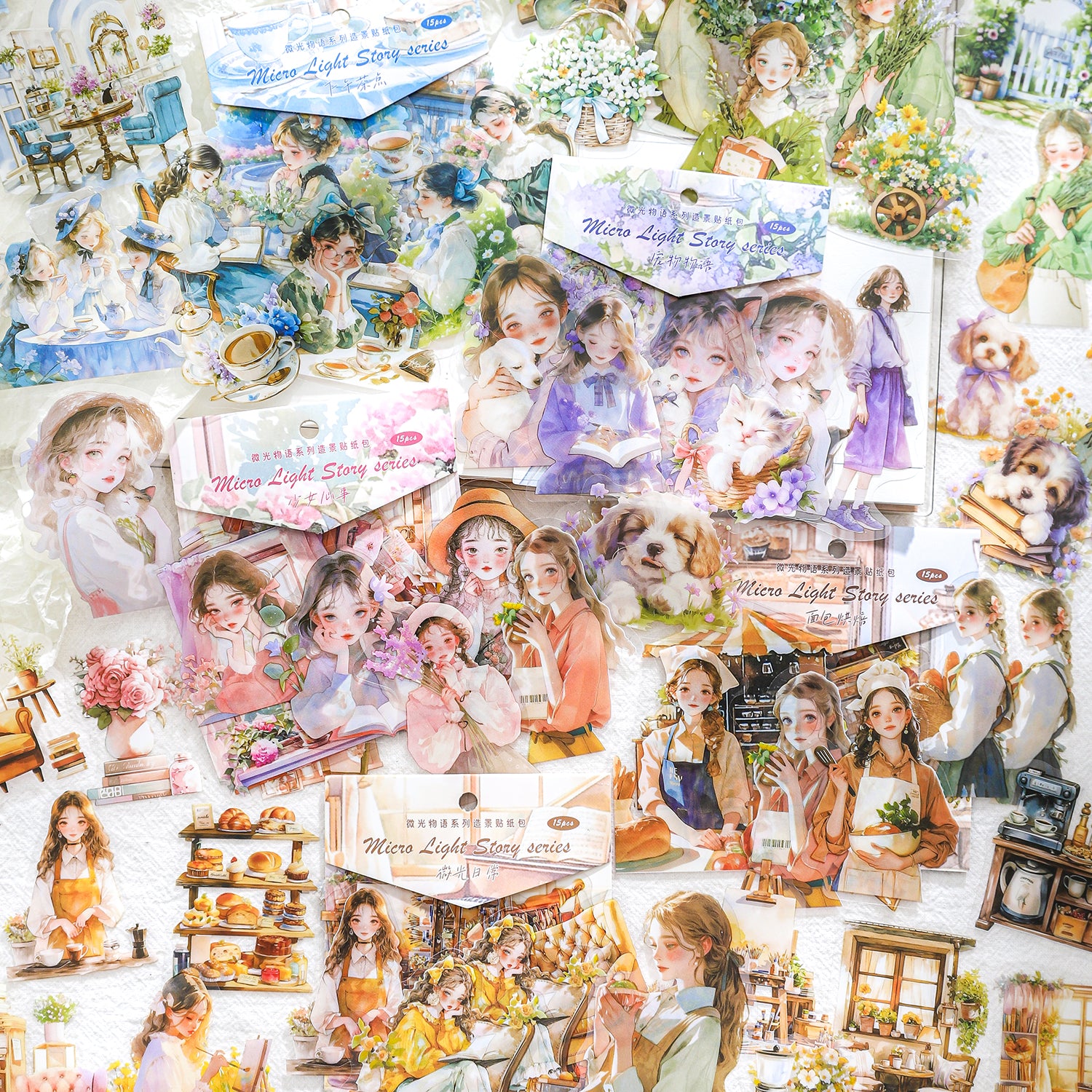 0314 Micro light story Series Sticker -15Pcs each pack