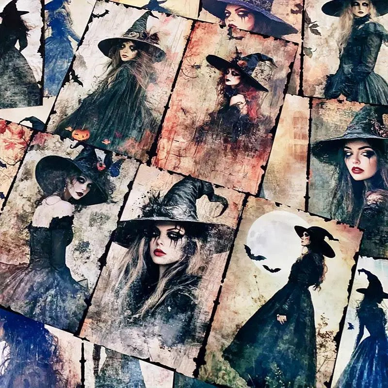 0326 A4 size Gothic Witch Style Paper 5 pcs