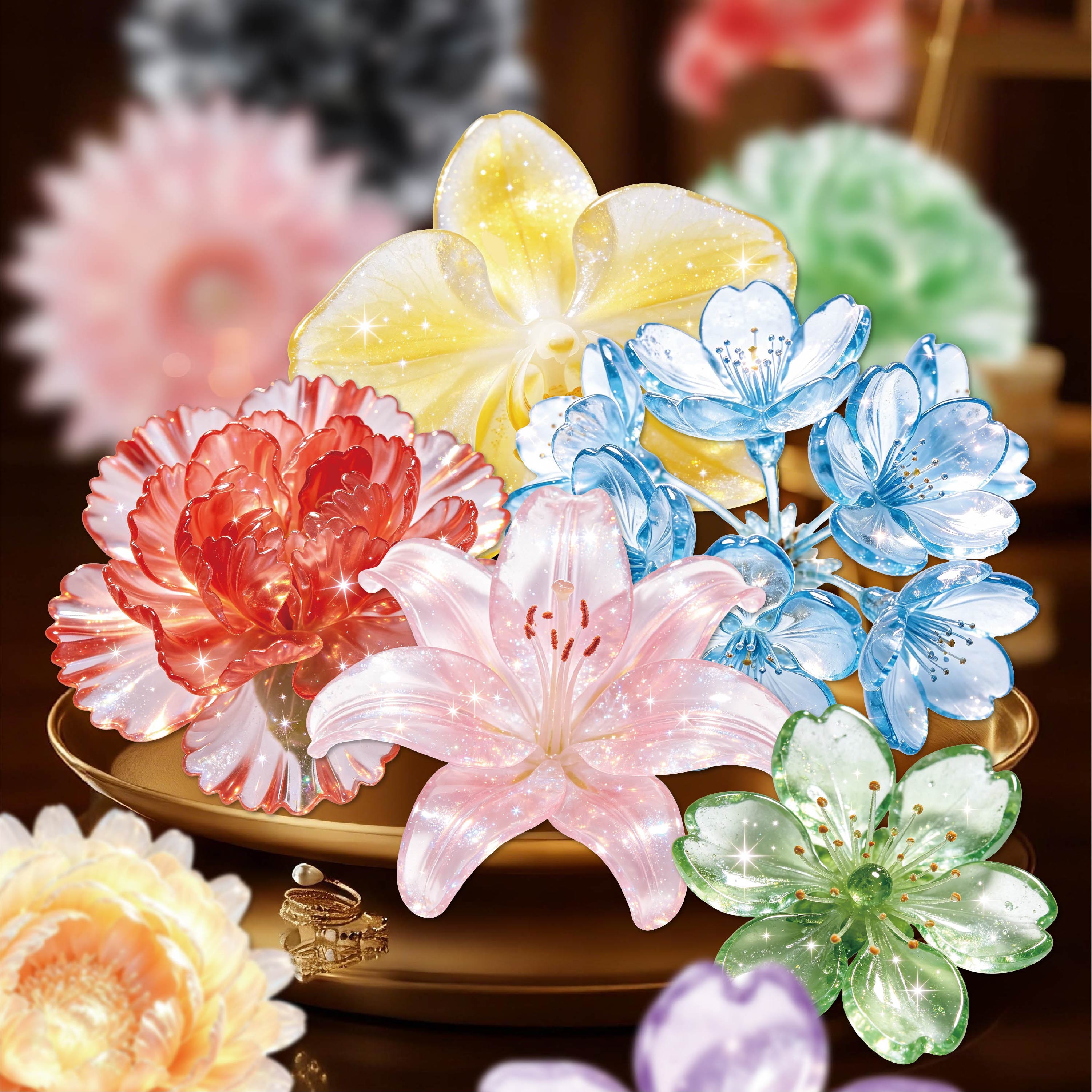 Glassy Flower Epistles Cardstock Stickers -10Pcs each pack