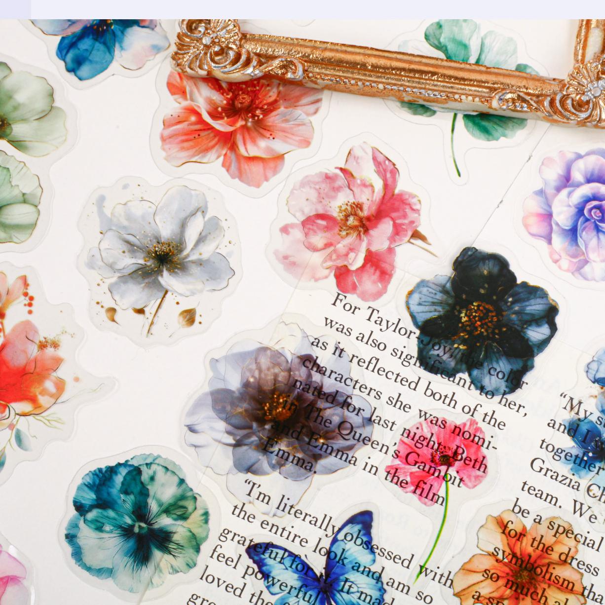 0808 Flowers PET Sticker -20Pcs each pack