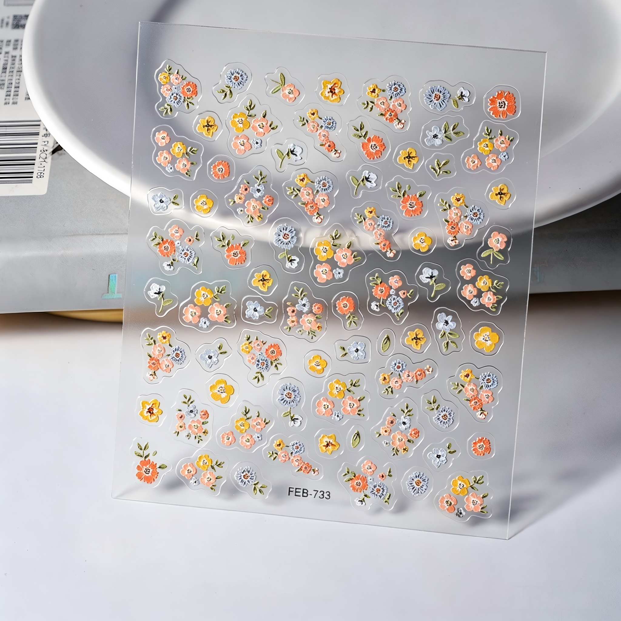 M307- Little flower Mini Embossed sticker 1 Pcs