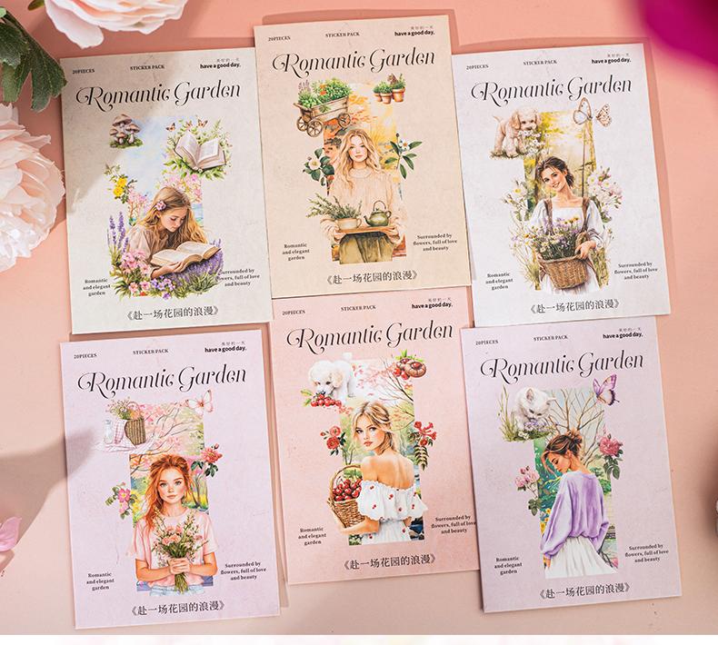 0320 Romantic garden Series Sticker -20Pcs each pack