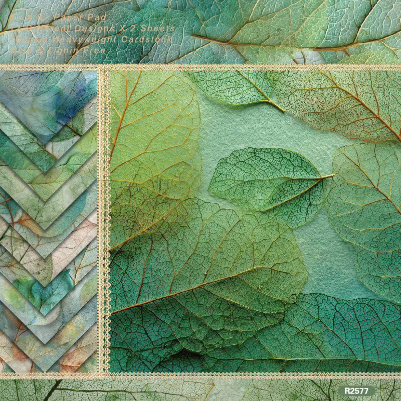 0914 Leaf background paper R2577 -24Pcs each pack