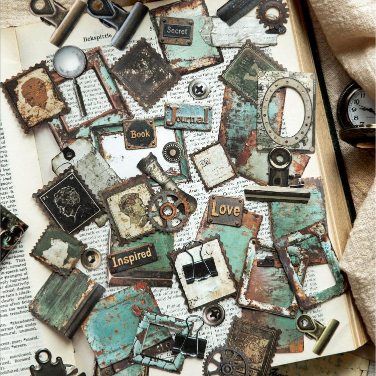 1028 Collection of old things Solid sticker -50Pcs each pack