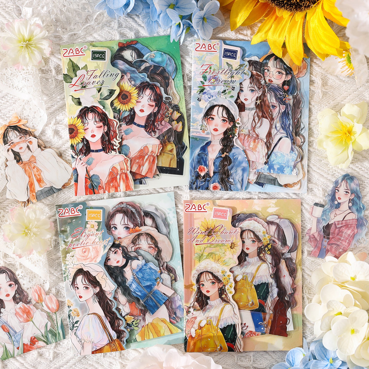 0802 Girls PET Sticker -15Pcs each pack