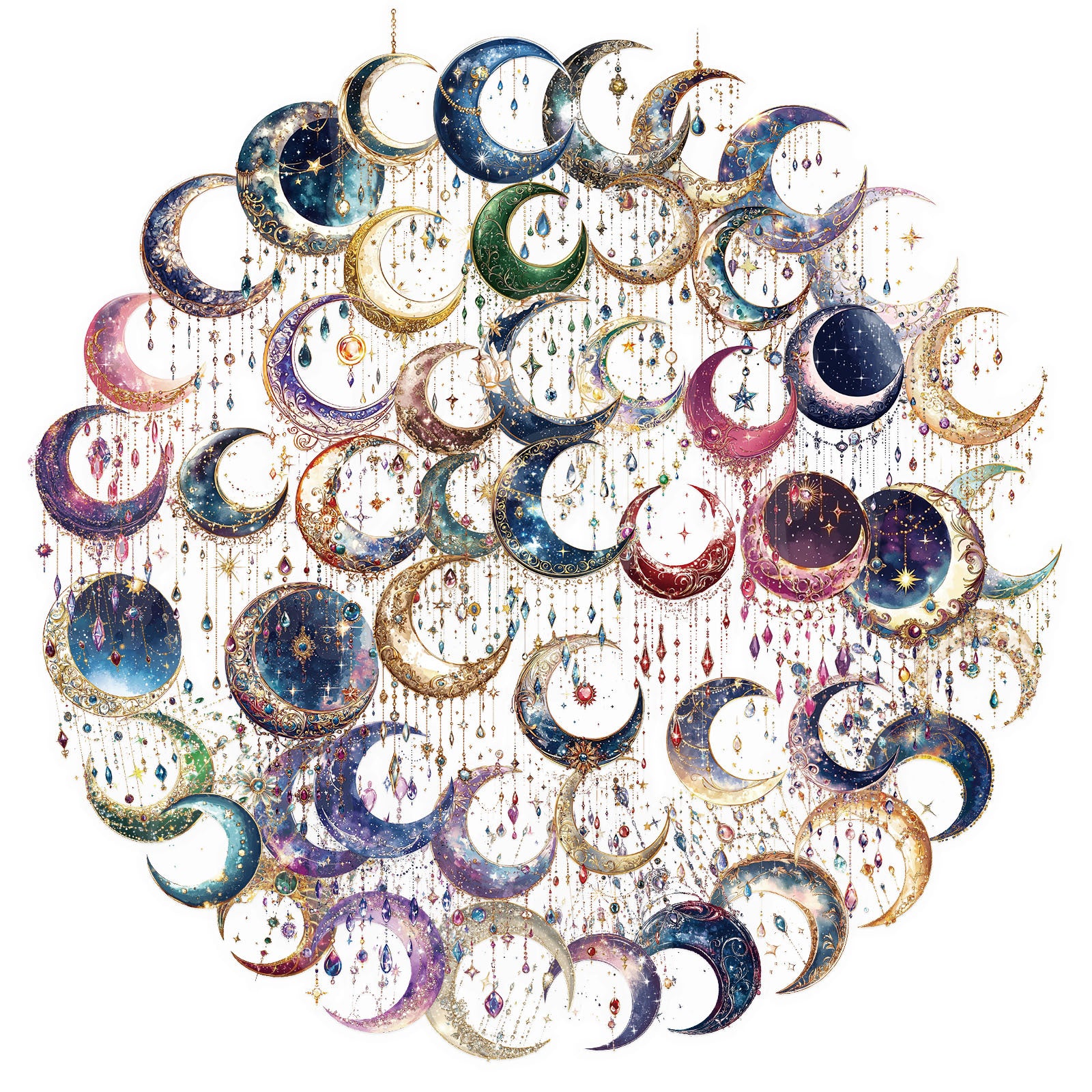 50 Starry River and Moon PET Sticker