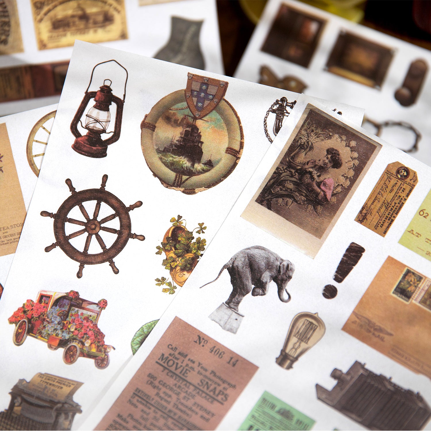 Vintage Mixed pack journaling ephemera -60Pcs each pack