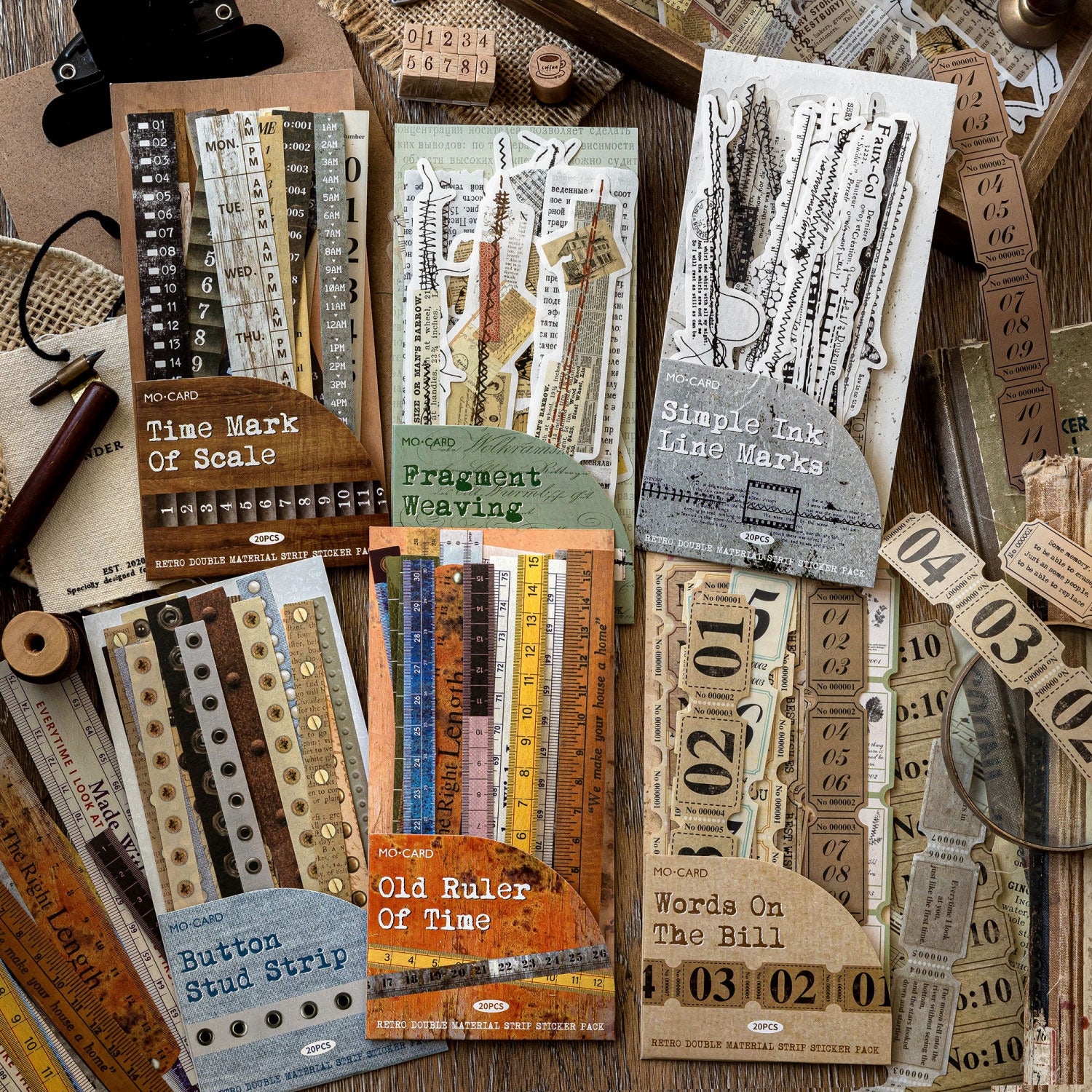 Time Trace Series Washi & PET Sticker -16Pcs each pack