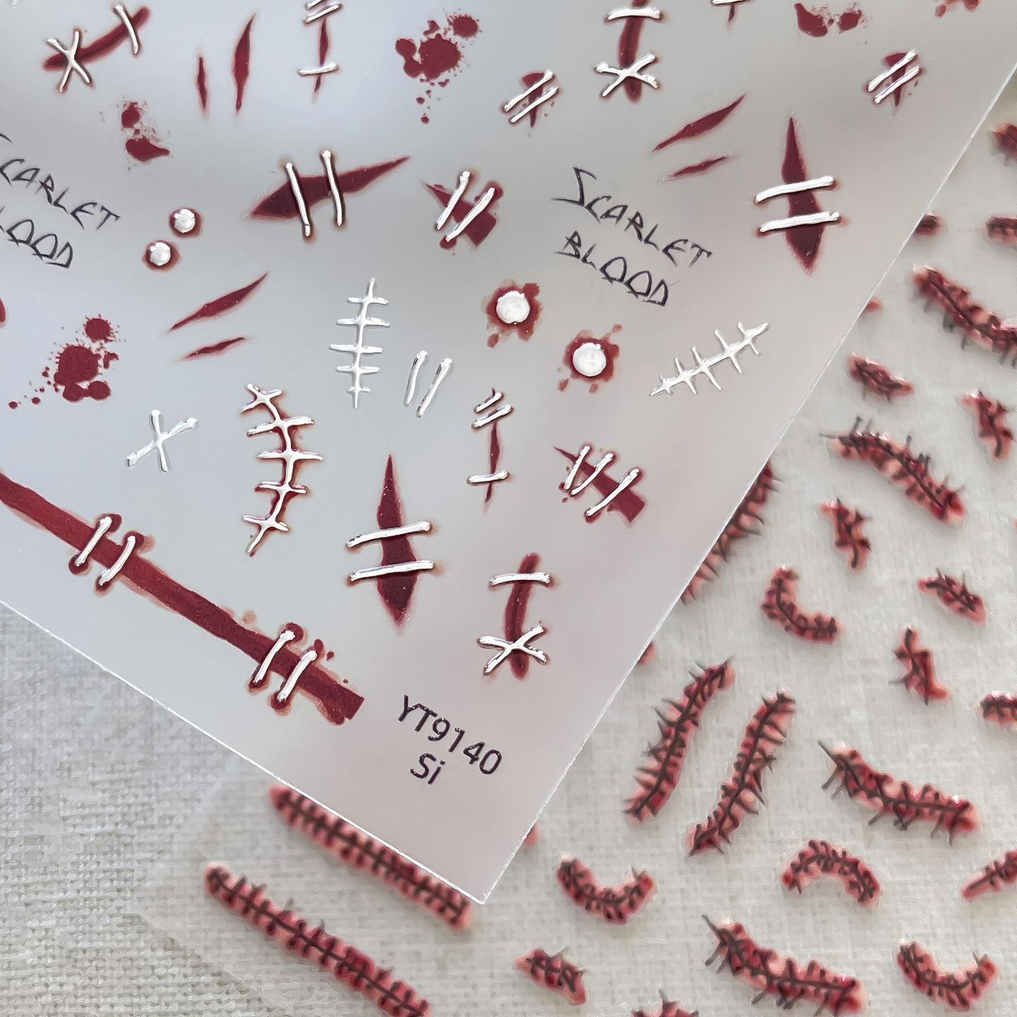 M342- Sutured Wounds Embossed Mini sticker 1 Pcs