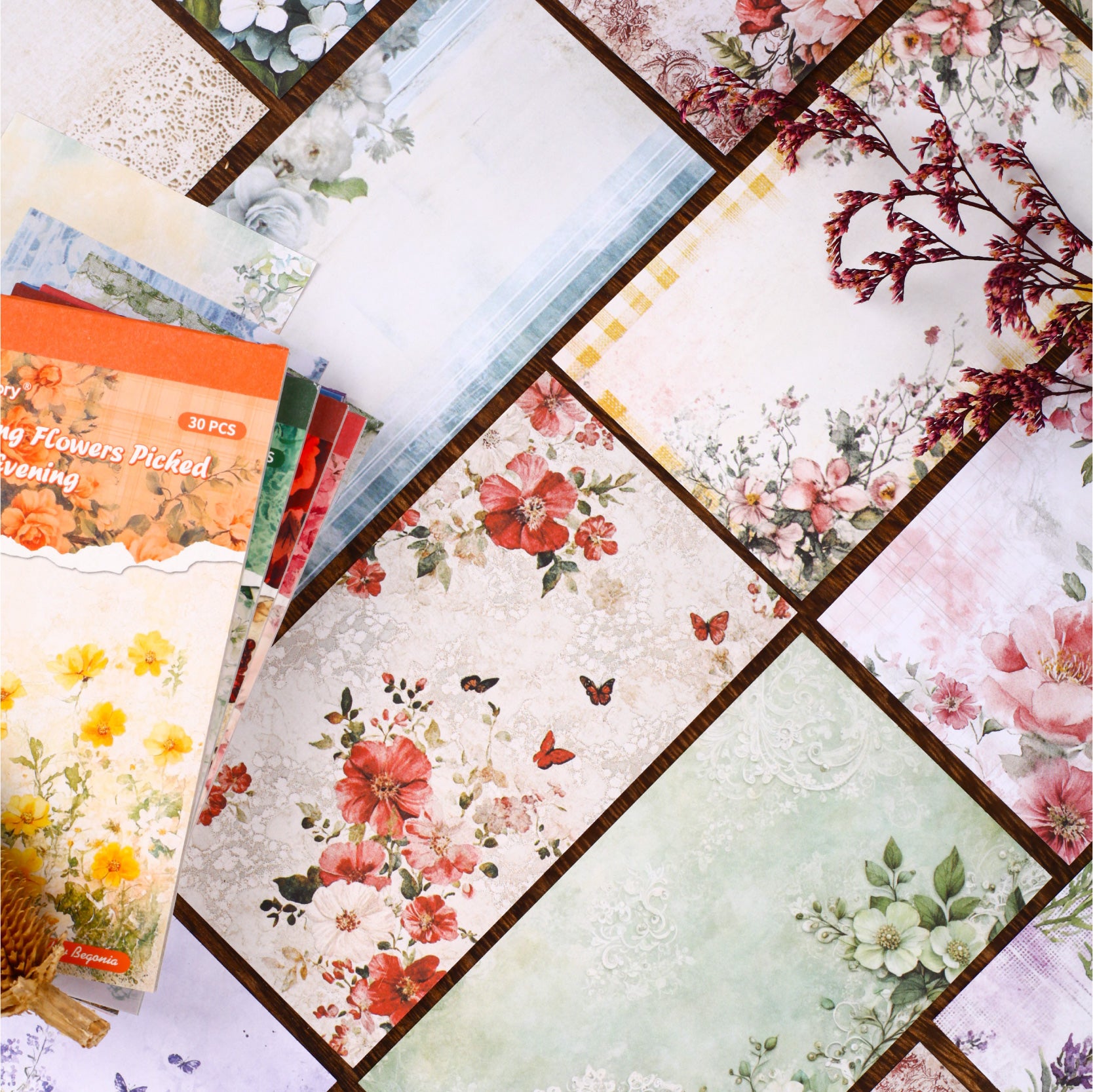 0909 Flowers paper -30Pcs each pack