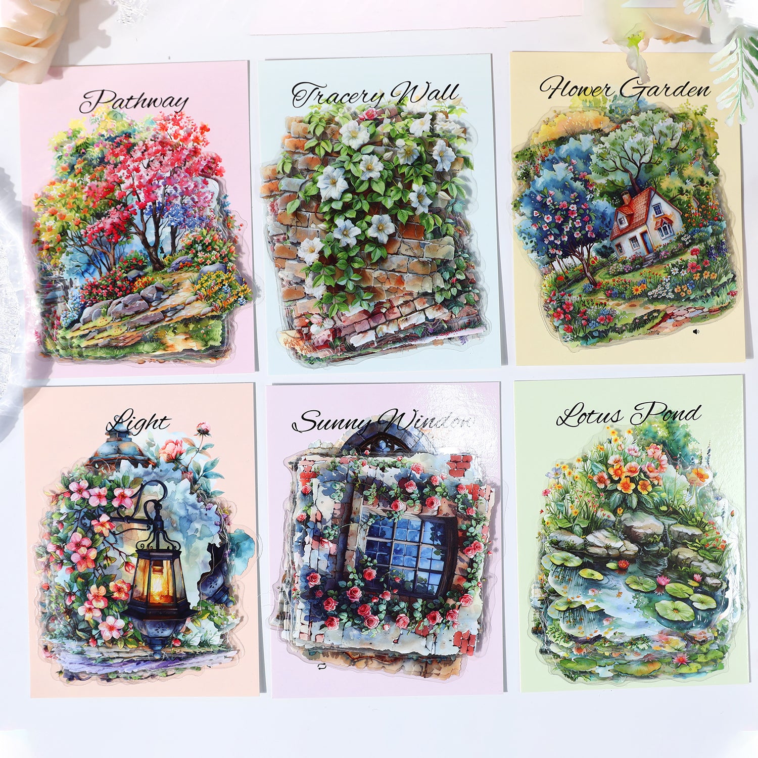0331 Plant landscape Series PET Sticker -20Pcs each pack