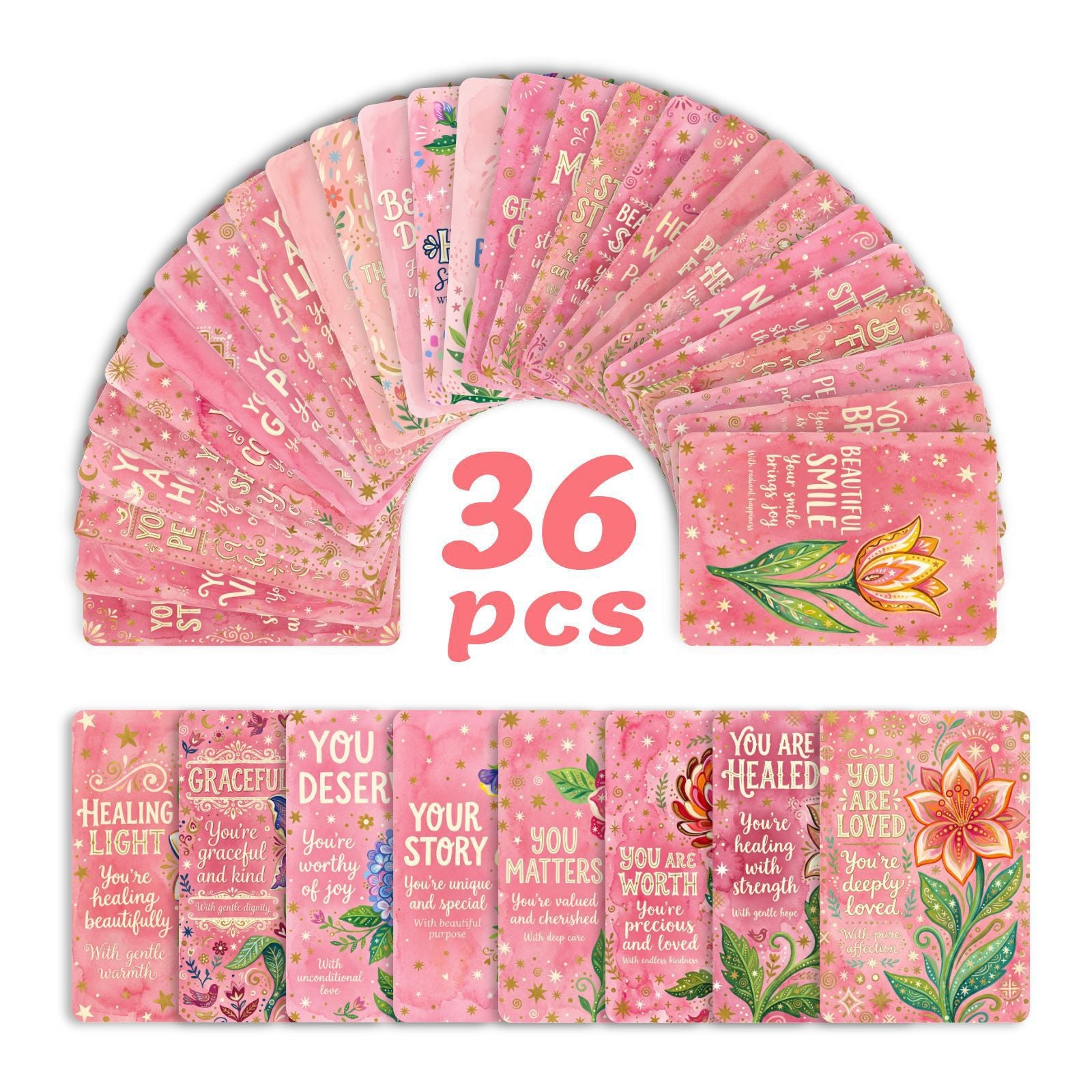 Blushing Flower Realm Cardstock 36pcs (2.36 × 3.5 inch)